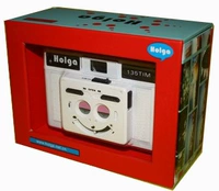 Retro LOMO máy ảnh HOLGA135TIM trắng nửa lưới lưới đôi máy 135 phim máy ảnh món quà sáng tạo fuji instax mini 9