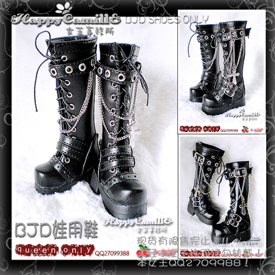taobao agent BJD/SD3, 4 points of doll shoes punk boots black three buckle 1/4,1/3, uncle