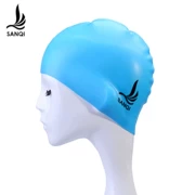 Thời trang mũ bơi silicone không thấm nước đào tạo chuyên nghiệp thể thao dành cho người lớn tóc dài không thấm nước unisex bảo vệ tai thiết bị bơi - Mũ bơi