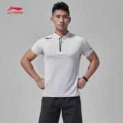 Li Ning áo sơ mi nam tay ngắn 2018 mới đào tạo loạt đồ thể thao áo sơ mi nam thể thao mùa hè