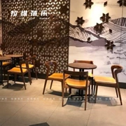 Starbucks ghế gỗ rắn cửa hàng bánh trà sữa cửa hàng bàn ghế gỗ ban đầu cửa hàng quần áo cửa hàng quần áo giải trí nội thất đơn giản - FnB Furniture