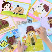 Handmade diy toàn bộ hạt dán sơn trẻ em mẫu giáo peas nguyên liệu handmade creative girl đồ chơi búp bê búp bê