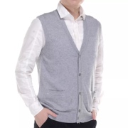 Mùa xuân và mùa thu phần mỏng người đàn ông trung niên cashmere vest kích thước lớn openwork len vest vai đan len mở vest