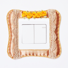 Декор для выключателя 新布艺欧式开关套 刺绣手工灯开关贴 插座套