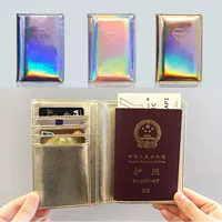 Thôi miên Hộ Chiếu Clip Laser Glossy Hộ Chiếu Túi Du Lịch ở nước ngoài Da ID Card Holder Di Động Bìa cho Nam Giới và Phụ Nữ bao hộ chiếu nữ