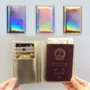 Thôi miên Hộ Chiếu Clip Laser Glossy Hộ Chiếu Túi Du Lịch ở nước ngoài Da ID Card Holder Di Động Bìa cho Nam Giới và Phụ Nữ bao hộ chiếu nữ