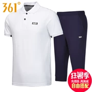 361 độ của nam giới thể thao mùa hè mới thể thao phù hợp với 361 thể thao ve áo ngắn tay áo thun cắt quần short