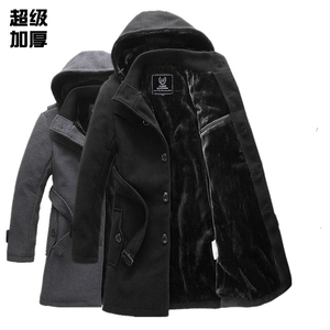 Áo khoác mùa đông nam áo khoác mùa đông dày áo gió nam len mùa đông mùa đông Hàn Quốc phiên bản của mỏng áo dài