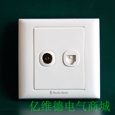 Розетка TV+телефон 施耐德梅兰日兰c86系列面板开关插座 电视电话插座 c850 Schneider