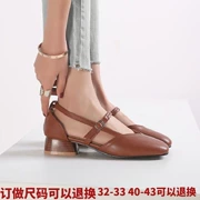 2018 mới sandal size nữ hè 31 32 33 dày với giày chic retro sandal baotou với hoang dã