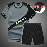 Thể thao mới phù hợp với nam giới mùa hè ngắn tay quần short lỏng tập thể dục chạy quần áo hai mảnh mồ hôi thấm nhanh khô buổi sáng chạy phù hợp với