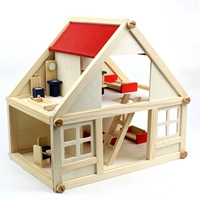 Nhà loạt mô phỏng Nhà nhỏ lắp ráp cảnh nhà trẻ giáo dục sớm câu đố đồ chơi gấp gỗ xe đồ chơi