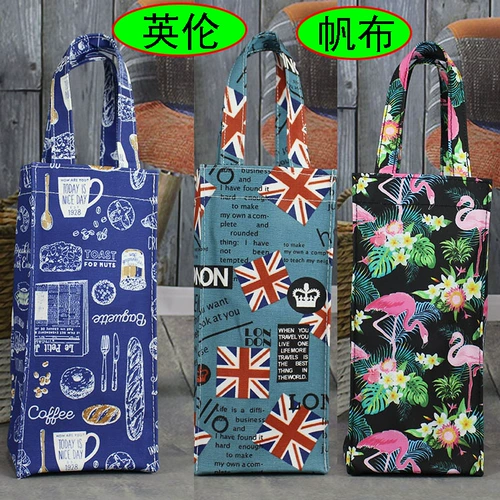 Экспорт цветочных винтажных водонепроницаемых Canvas Pocket Back Small Sudbag мешок пакет мешок для зонтичной сумки для водяной чашки для водяной чашки