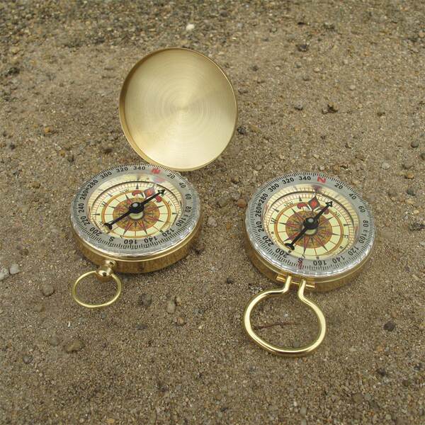 Точность пояс серебристые висячие кольцо Север стрелка медь грейферный компас Карман компас
