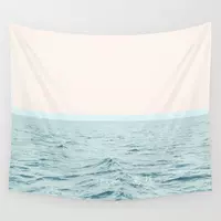 [Fan Wei nhà] bên bờ biển sóng nhỏ tươi Bắc Âu trang trí nội thất treo vải TV tấm thảm ins bãi biển khăn thảm thổ cẩm