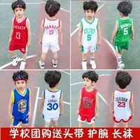 Trẻ em đồng phục bóng rổ phù hợp với mùa hè cậu bé thể thao jersey trường tiểu học cậu bé Curry mùa hè mẫu giáo trang phục 	lưới và bóng rổ