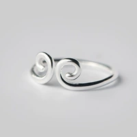 Nhẫn nữ bằng bạc 925 sterling nhẫn nữ yêu thích chặt chẽ Phiên bản Hàn Quốc của chiếc nhẫn mở nhỏ và đơn giản dễ thương nhẫn đôi đẹp