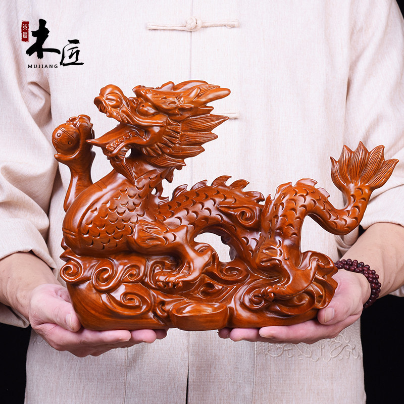 黑檀木雕豬擺件手把件紅木工藝品風水汽車飾品十二生肖家居禮品