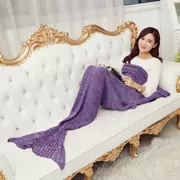 Mermaid đuôi chăn len che chăn đan giải trí giấc ngủ ngắn chăn điều hòa không khí chăn ngủ trưa ngủ túi chăn mền - Ném / Chăn