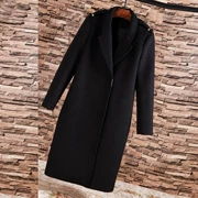 Áo khoác cashmere nữ 2017 mùa đông mới Anh khí chất rắn phù hợp với cổ áo là áo len dài mỏng - Trung bình và dài Coat