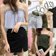 Quan điểm vest nữ thời trang bằng gỗ tai xếp li voan yếm nữ 2018 mới kích thước lớn chất béo mm200 kg