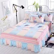 Khăn trải giường 2.0 m x 2.2 m đơn đặt giường ngủ váy ren bên hông đôi 1,8m giường tạp dề mùa hè