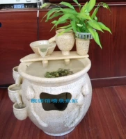 Керамический фонтан течет вода бонсай чайная церемония Укладка вода.