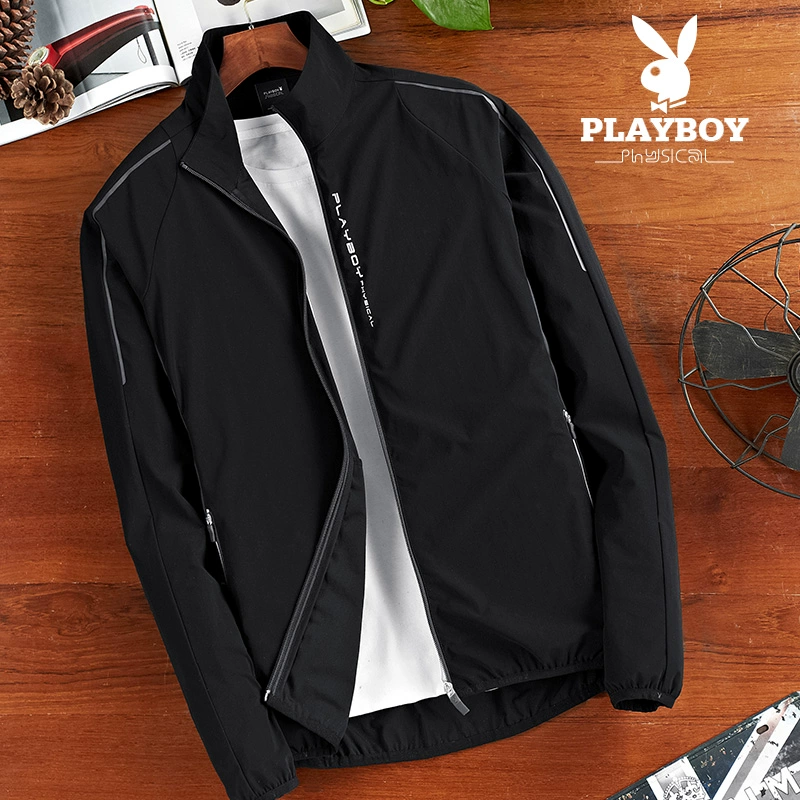 Playboy xuân giản dị thời trang nam áo gió thể thao nam sinh viên áo khoác mỏng xu hướng nam - Áo gió