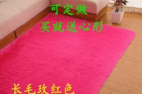 Dày có thể giặt tóc lụa phòng khách phòng ngủ bàn cà phê thảm đầu giường có thể được tùy chỉnh để đặt hàng đầy đủ hoa hồng thảm đỏ lót sàn simili