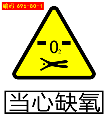 696801贴纸图片海报写真展板喷绘标志示警示牌当心缺氧