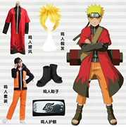 Naruto Quần Áo Anime Trang Phục Hóa Trang Uzumaki Naruto Thế Hệ Thứ Hai Áo Choàng Phối Tóc Giả Giày Bộ Hoàn Chỉnh
