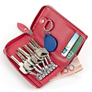 Da túi chìa khóa thời trang da dây kéo túi chìa khóa với hóa đơn thẻ vị trí chính túi chìa khóa xe túi