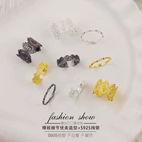 S925 sterling bạc đơn giản ngày ren Hàn Quốc mở nhẫn nữ cá tính nhẫn sinh viên tính khí hoang dã nhẫn đeo ngón trỏ