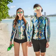 Góc phẳng nhỏ thể thao sọc màu gợi cảm phù hợp với thiết kế thời trang Phiên bản Hàn Quốc của cặp đôi mới tay dài áo tắm mùa xuân nóng bỏng - Vài đồ bơi