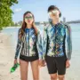 Góc phẳng nhỏ thể thao sọc màu gợi cảm phù hợp với thiết kế thời trang Phiên bản Hàn Quốc của cặp đôi mới tay dài áo tắm mùa xuân nóng bỏng - Vài đồ bơi Set đồ đi biển cho cặp đôi