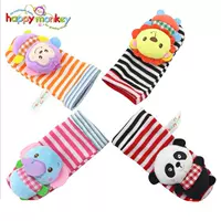 Baby wrist strap watch with animal stereo bell rattling sock