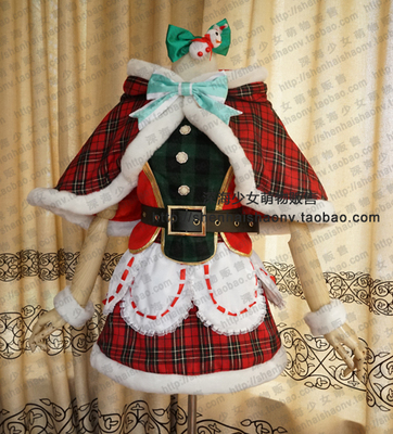 taobao agent LoveLive! SR card staff can set the red grid Christmas costume awakening Christmas cosplay costume customization