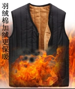 Mùa đông nam cộng với áo vest nhung trung niên vest vai đứng nam vest dày cotton vest cha - Áo thể thao