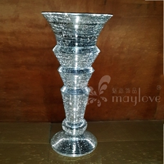 Вазы для цветов 黑白玻璃条落地大花插 花插花盆花盘摆件 时尚氧化镁花瓶家居饰品