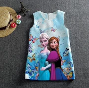 Girls Ice Romance Dress 2017 Mùa xuân và Mùa hè Trẻ em Mặc Trẻ nhỏ Cô bé Aisha Vest Công chúa Váy - Váy