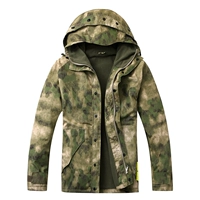 Тактическая камуфляжная куртка с капюшоном, тактический бархатный удерживающий тепло плащ