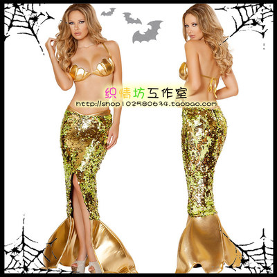 taobao agent Golden split nail sequins, evening dress, clothing, new collection, halloween, cosplay