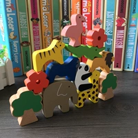 Đầu bé khối xây dựng động vật bằng gỗ tuổi cân bằng đồ chơi trẻ em của giáo dục ghép hình bảng câu đố 1234 khác ô tô đồ chơi