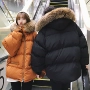 Hồng Kông mùa đông vài bánh mì dịch vụ nữ Hàn Quốc phiên bản của người đàn ông bông lỏng ngắn dày trùm đầu xuống bông áo khoác áo khoác thủy triều măng tô