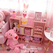 Nàng tiên nhỏ màu hồng treo tường phòng khách kệ ít cô gái phòng ngủ trang trí lưu trữ giá trang trí tủ trưng bày - Kệ
