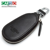 Cartier cá sấu chìa khóa xe túi phổ nam da eo dây kéo xe key set da keychain ví nữ dễ thương