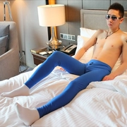 WJ mạng sẽ của nam giới phần mỏng nền tảng ấm áp quần xà cạp màu xanh đậm của nam giới mùa thu quần quần thanh niên Mỏng màu xanh đen màu xanh lá cây