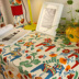 Châu âu và Mỹ phong cách phim hoạt hình đơn giản cotton linen bảng vải hình chữ nhật bàn cà phê vải khăn trải bàn bìa vải dễ thương bàn vải Khăn trải bàn