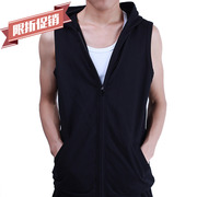 Mùa hè Slim vest nam Hàn Quốc phiên bản của áo khoác xu hướng áo len trùm đầu tập thể dục không tay hurdle mỏng vest nam