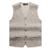 Trung và cũ tuổi của nam giới mùa xuân và mùa thu mỏng vest cha áo len vest vest len ​​vest đan cardigan kích thước lớn Dệt kim Vest